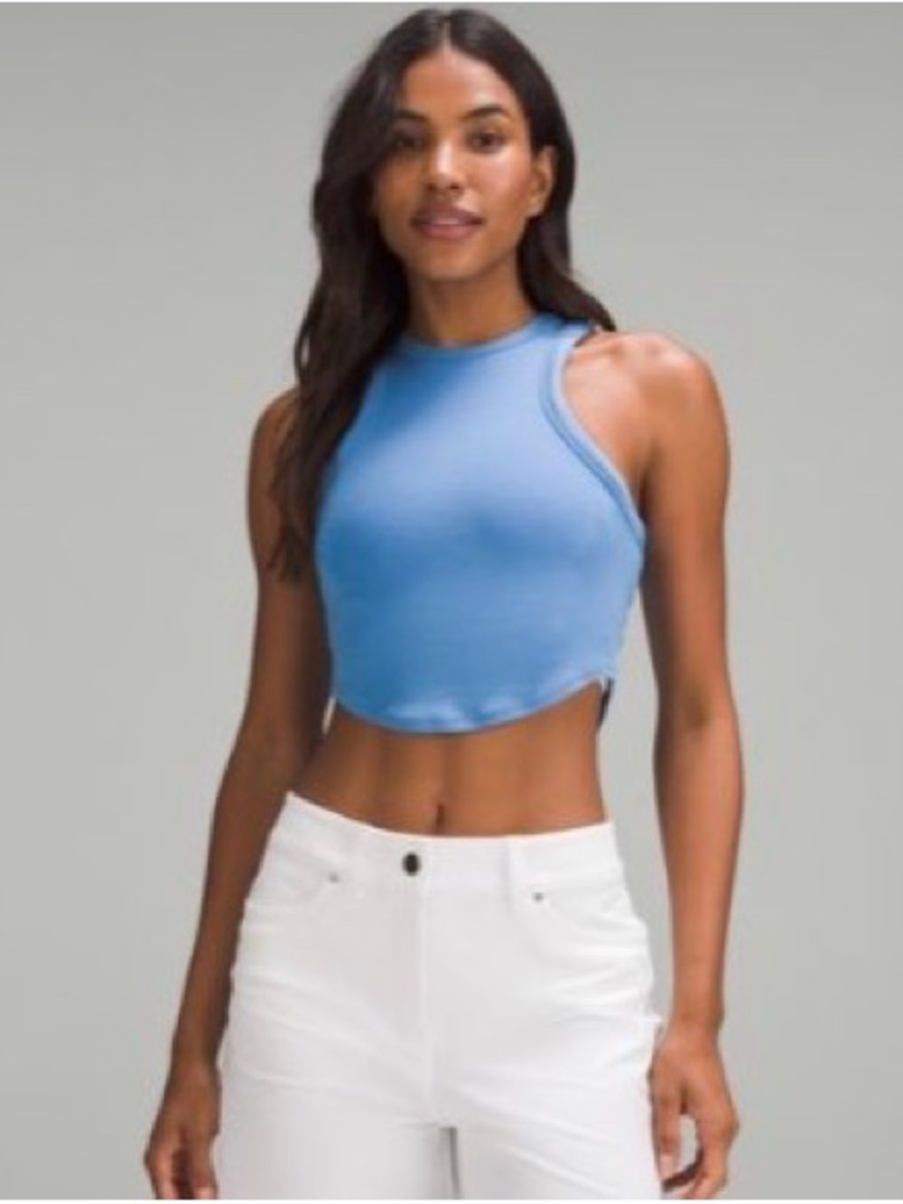 Lululemon Women’s Blue Ribbed Crop Tank Top